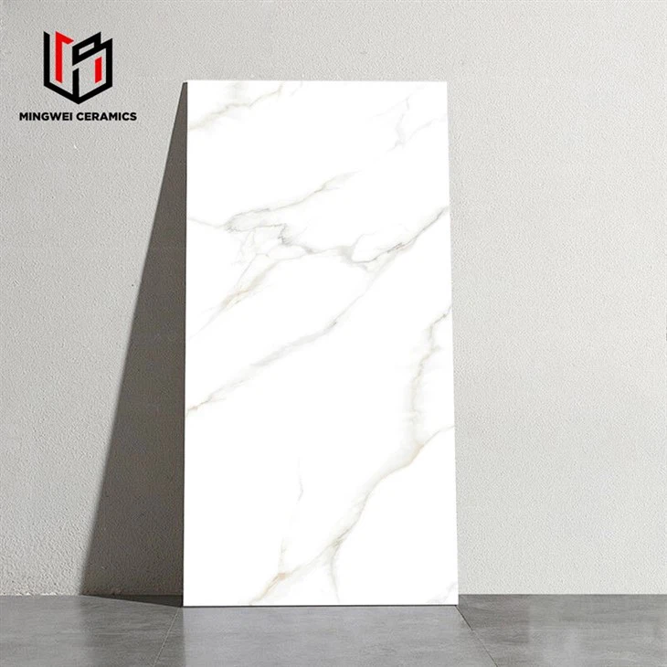 High-Gloss Marble Look Floor Tiles